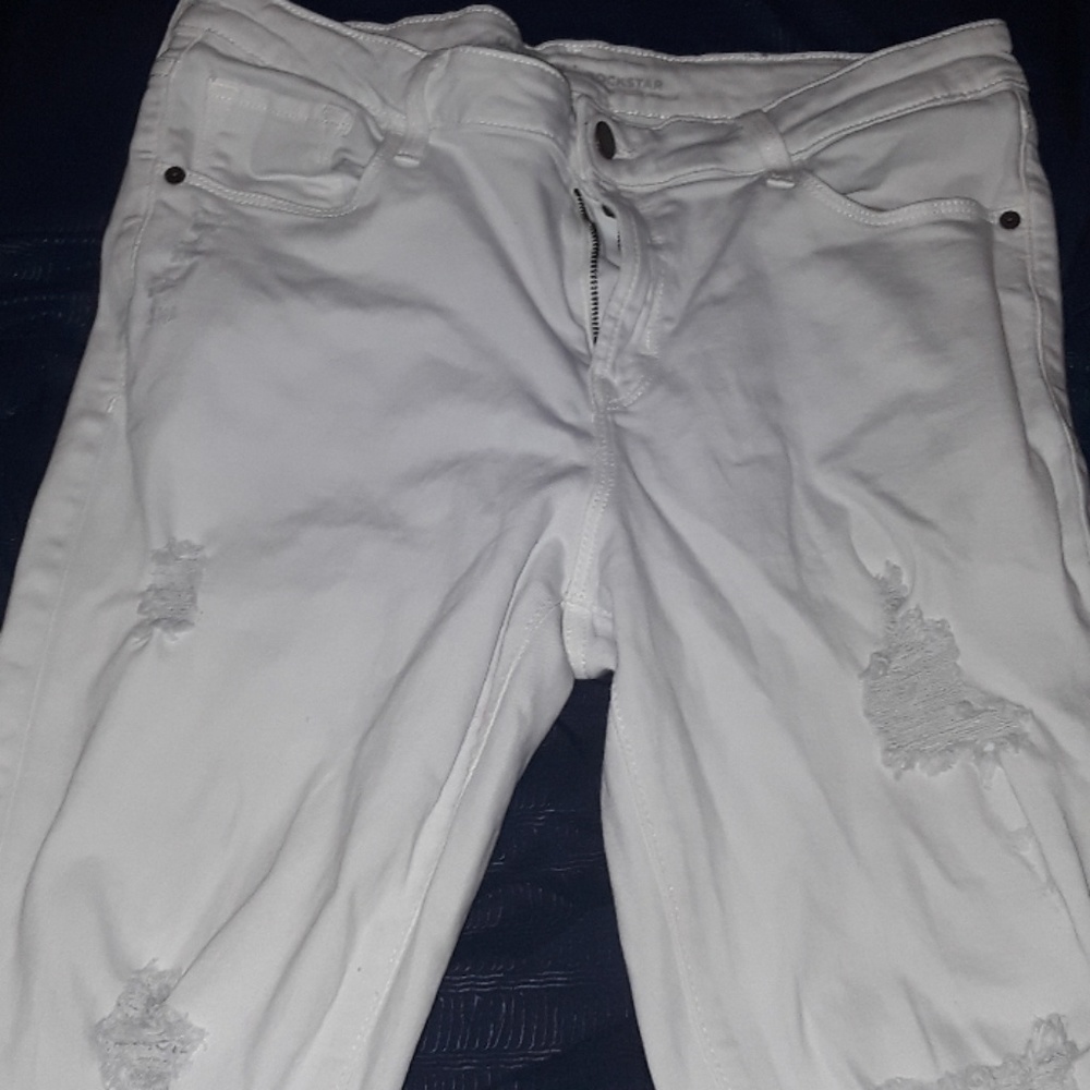 Old Navy Rockstar MidRise Whitr Stretch Jean's 12